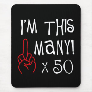 50. Geburtstag Mittelfinger-Gruß Mousepad