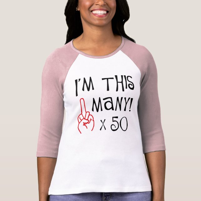 50. Geburtstag Mittelfinger-Gruß T-Shirt (Vorderseite)