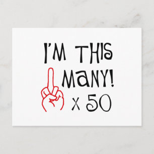 50. Geburtstag Mittelfinger Salute Postkarte