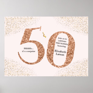 50. Geburtstag Moderne Minimalistische Faux-Gold-G Poster