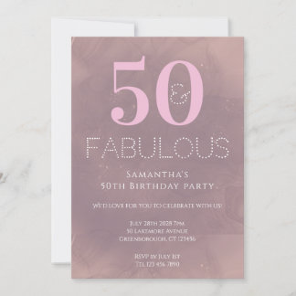 50. Geburtstag Modernes 50 fabelhaftes rosa Party Einladung