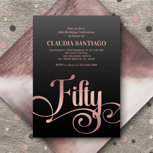 50. Geburtstag Modernes Drehbuch Einladung (Von Creator hochgeladen)