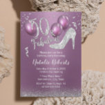 50. Geburtstag Modernes Lila & Silver Fabulous 50 Einladung<br><div class="desc">Fantastische 50 moderne Lila & Silber 50. Geburtstagseinladungen.</div>