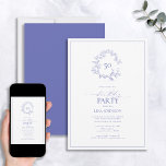 50. Geburtstag Modernes Periwinkle Leafy Wappen Einladung<br><div class="desc">Herzlich willkommen zu Ihrem Geburtstagsfest des 50. Jahrhunderts! Aber keine Sorge, es ist noch nicht Zeit, ganz langsamer zu werden. Senden Sie diese eleganten 50. Geburtstag Moderne Periwinkle Leafy Wappen Einladungen und lass jedem wissen, dass Sie bereit sind, Party in Stil. Diese Einladungen sind mit einem handgezeichneten, grünen Kranz versehen,...</div>