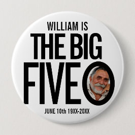 50. Geburtstag Mono maßgeschneidert die großen fün Button