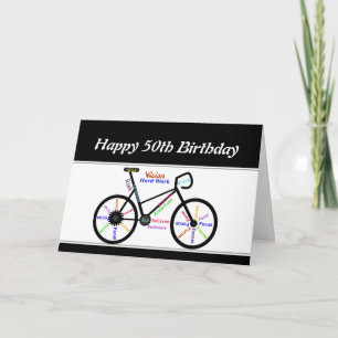 50. Geburtstag Motivierend Bike Radfahren Karte