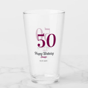 50. Geburtstag Name Datum Jahr Mauve Vorlage  Glas