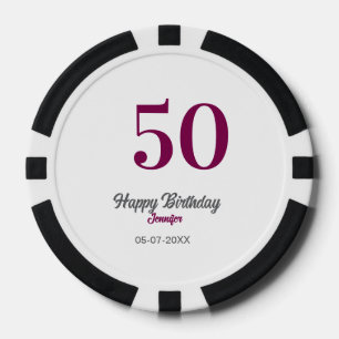 50. Geburtstag Name Datum Jahr Mauve Vorlage  Pokerchips