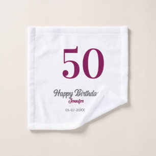 50. Geburtstag Name Datum Jahr Mauve Vorlage  Waschlappen