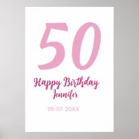 50. Geburtstag Name Datum Jahr pink rot fett