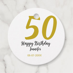 50. Geburtstag Name Datum Jahr schwarze Vorlage ge Geschenkanhänger