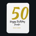 50. Geburtstag Name Datum Jahr schwarze Vorlage ge Magnet<br><div class="desc">bearbeitbares Design</div>