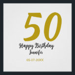 50. Geburtstag Name Datum Jahr schwarze Vorlage ge Poster<br><div class="desc">bearbeitbares Design</div>