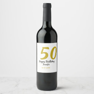 50. Geburtstag Name Datum Jahr schwarze Vorlage ge Weinetikett