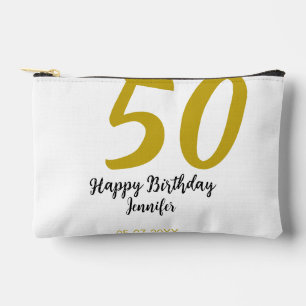 50. Geburtstag Name Datum Jahr schwarze Vorlage ge Zubehörtasche