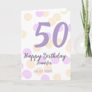 50. Geburtstag Name Datum lila orange Punkte Karte