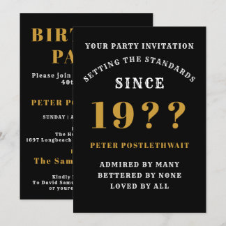 50. Geburtstag Name Jahr Schwarzes Gold für ihn hi Einladung