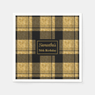50. Geburtstag Napkins Black Gold Custom Keepake Serviette