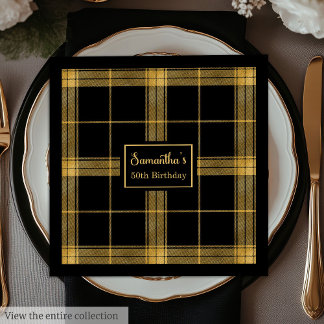 50. Geburtstag Napkins Black Gold Individuelle Nam Serviette