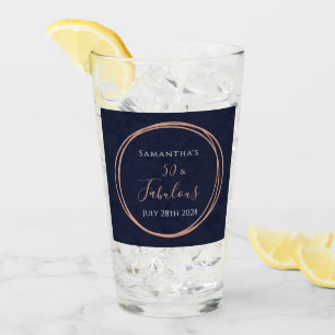 50. Geburtstag Navy Rose Gold Geburtstagsfeier Ges Glas