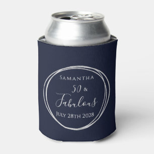 50. Geburtstag Navy Silver Personalisiertes Gastge Dosenkühler
