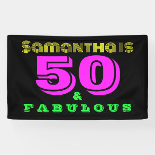 50. Geburtstag Neon 50 und fabelhafte Geburtstagsp Banner