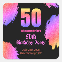 50. Geburtstag Neon Pink Glitzer Party