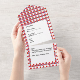 50. Geburtstag Norwegische Herzflagge rot All In One Einladung