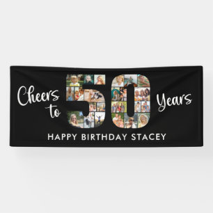 50. Geburtstag Nummer 50 Fotocollage Cheers Banner