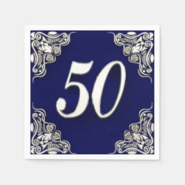 50. Geburtstag oder Jahrestag Regal Silver Blue Serviette