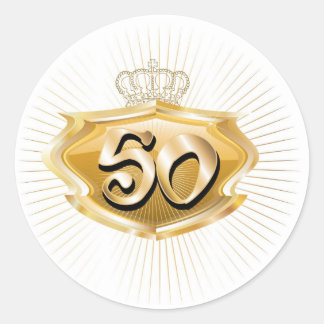 50. Geburtstag oder Jahrestag Runder Aufkleber