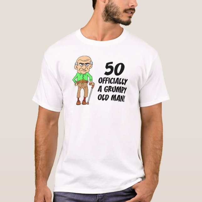 50. Geburtstag Offiziell grauenhafter alter Mann T-Shirt (Vorderseite)