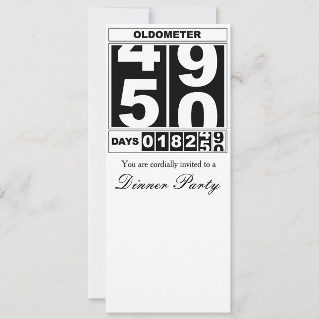 50. Geburtstag Oldometer Einladung (Vorderseite)