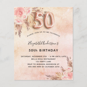 50. Geburtstag Pampas Gras Rose