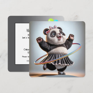 50. Geburtstag Panda Bär mit Hula Hoop Einladung