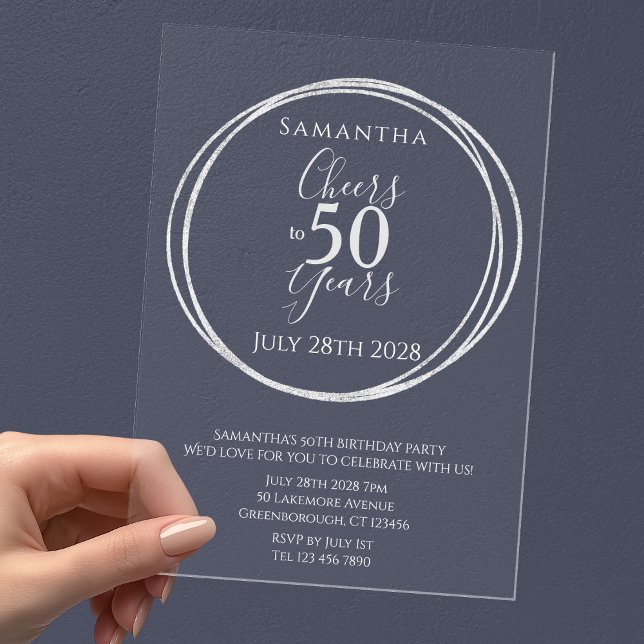 50. Geburtstag Party bis 50 Jahre Acryleinladungen (Von Creator hochgeladen)