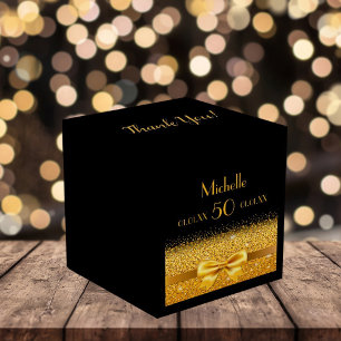 50. Geburtstag Party schwarzes Gold Vielen Dank Geschenkschachtel