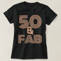 50. Geburtstag Peach Fuzz "50 & Fab" Stilvoll schw