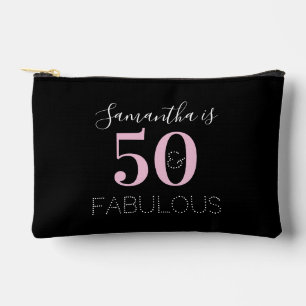 50. Geburtstag Personalisiert Schwarz Pink Zubehörtasche