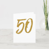Geburtstagskarte Zum 50. – Goldfarben Mit Glitzer, 20,6 X 14,5 Cm, Auf Premium-Karton (500 G/m²)