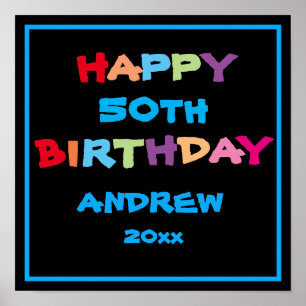 50. Geburtstag Personalisierter Name Willkommen Poster