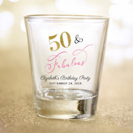 50. Geburtstag Pink Gold Gastgeschenk Schnapsglas