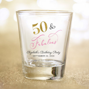 50. Geburtstag Pink Gold Gastgeschenk Schnapsglas