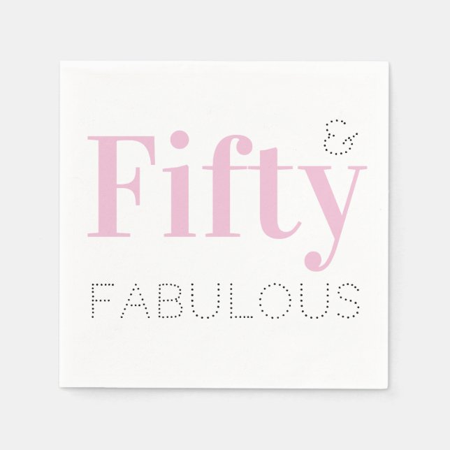 50. Geburtstag Pink-Party Serviette (Vorderseite)