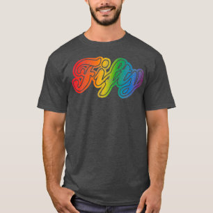 50. Geburtstag Rainbow Vintager 80er Style Gay Gif T-Shirt