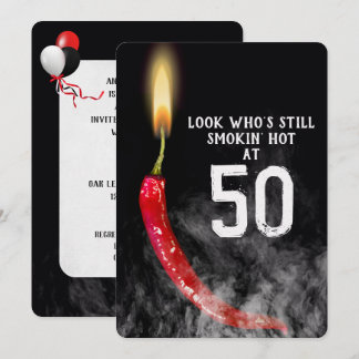50. Geburtstag Red Hot Pepper Candle Einladung