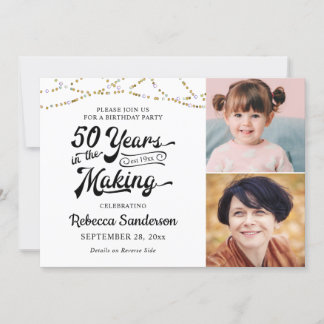 50. Geburtstag Retro 50 JAHRE IN DER MAKING Lights Einladung