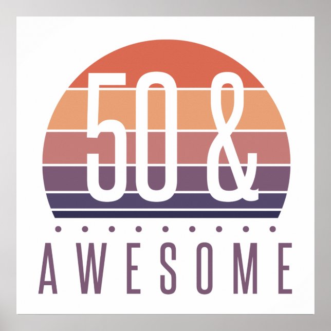 50. Geburtstag Retro Sonnenuntergang Poster (Vorne)