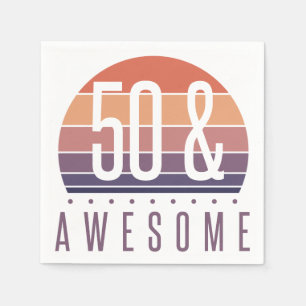 50. Geburtstag Retro Sonnenuntergang Serviette