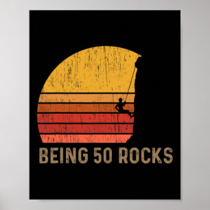 50. Geburtstag Rock Climbing Poster